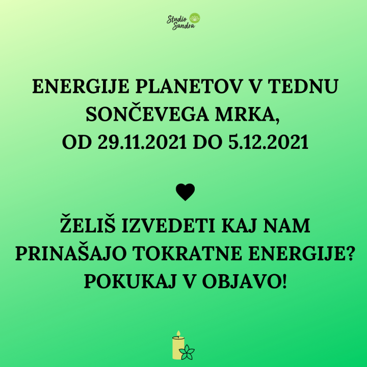 ENERGIJE PLANETOV V TEDNU OD 29.11. DO 5.12.2021